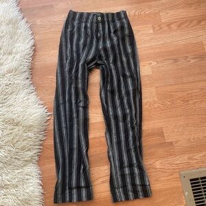 Brandy Melville cotton black and white striped straight leg pants